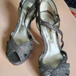 Nina Women's Glittering Silver Heels